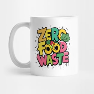 Zero Food Waste Colorful Bold Lettering Mug